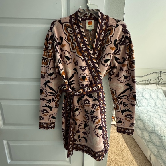 FARM Rio Pink and Black Floral Long Sleeve Dress - Picture 5 of 8